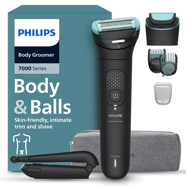 Philips Bodygroom Series 7000 – Trimmer für Männer, flexiblem 2D-Scherkopf Dreifachschutz -austausch