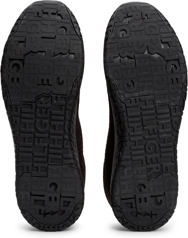 Tommy Hilfiger Herren Runner Sneaker Corporate Knit Rib Runner Sportschuhe 40 EU Schwarz, 40 EU Schw