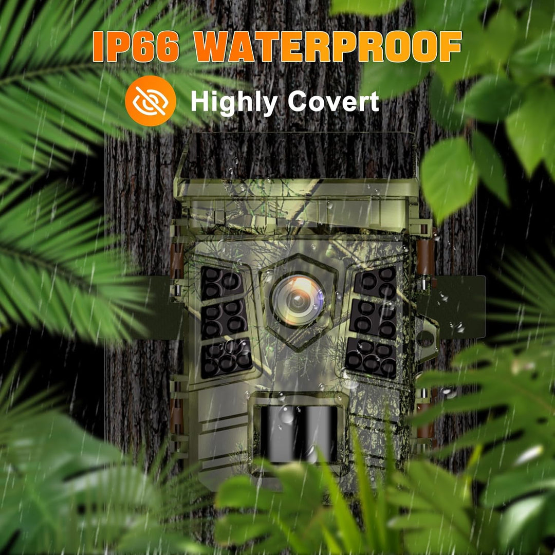 Coolifepro Wildkamera mit Handyübertragung App, 48MP 30FPS Solar WLAN Wildkamera, Wildtierkamera Ein