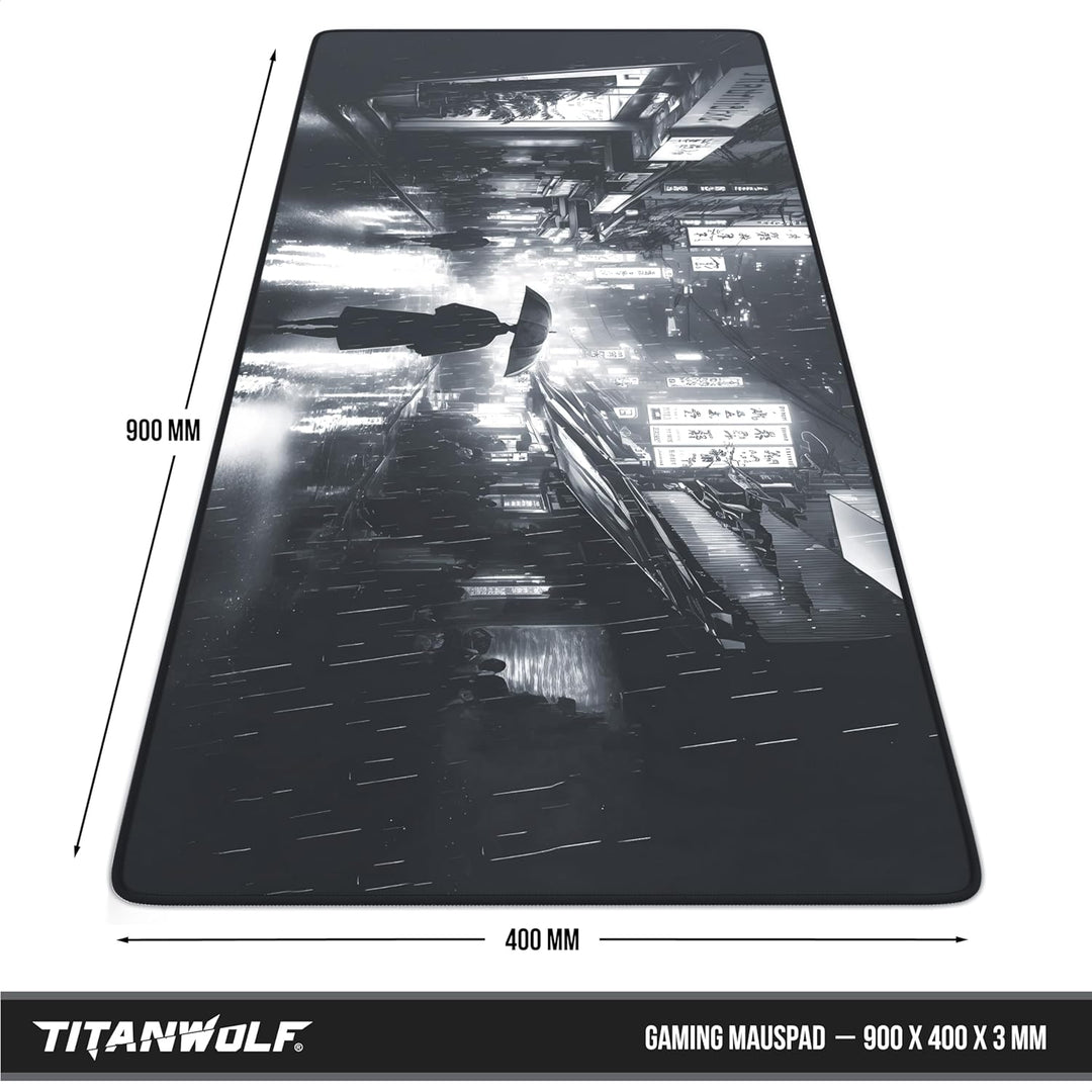 TITANWOLF - XXL Speed Gaming Mauspad 900 x 400mm - XXL Mousepad - Tischunterlage Large Size - verbes