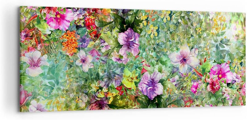 Wandbilder Dekoration Wohnzimmer blume sommer natur Panorama Bilder auf Leinwand 120x50cm Leinwandbi