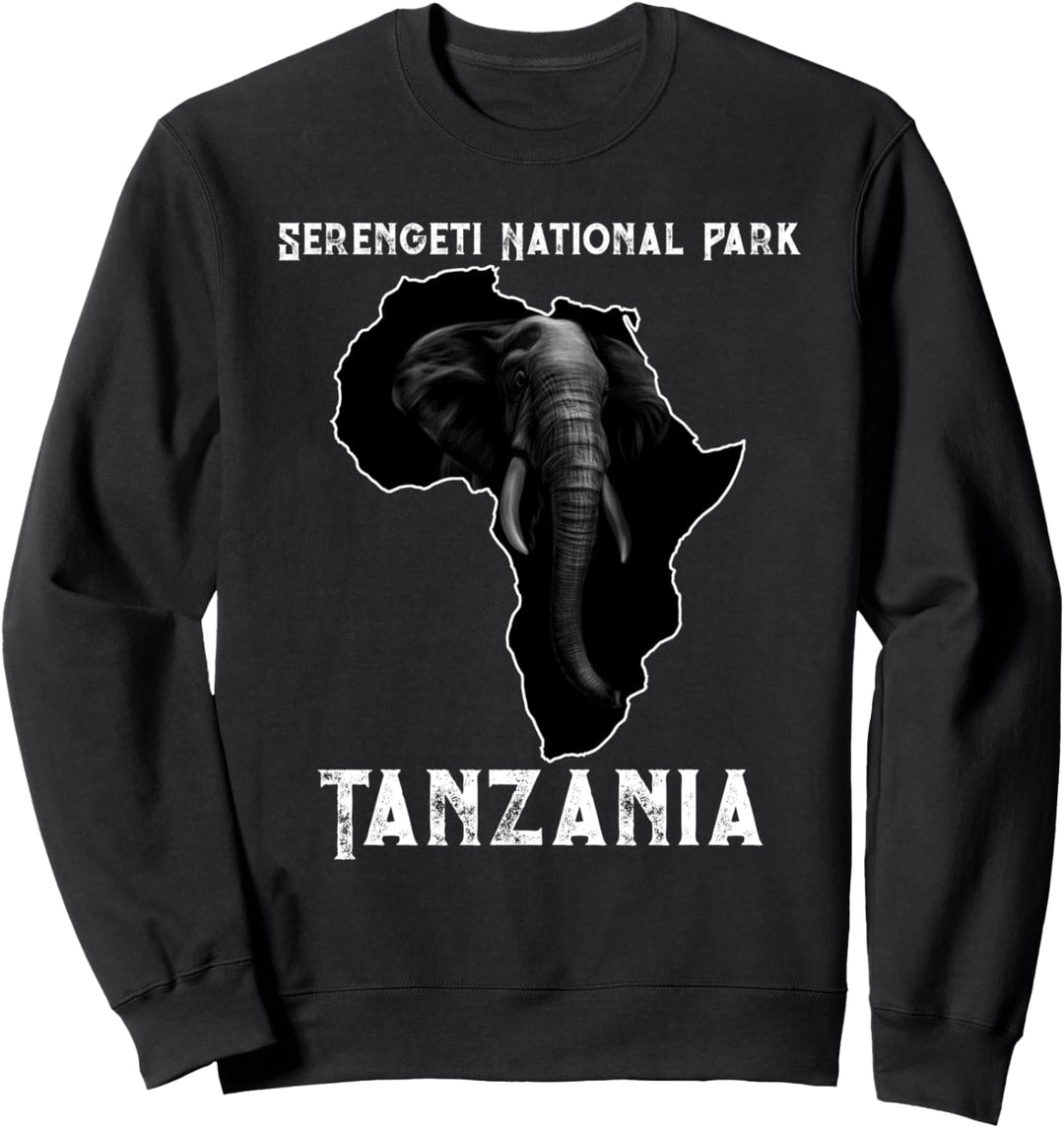 Vintage Sonnenuntergang Safari Elefant Serengeti Sweatshirt