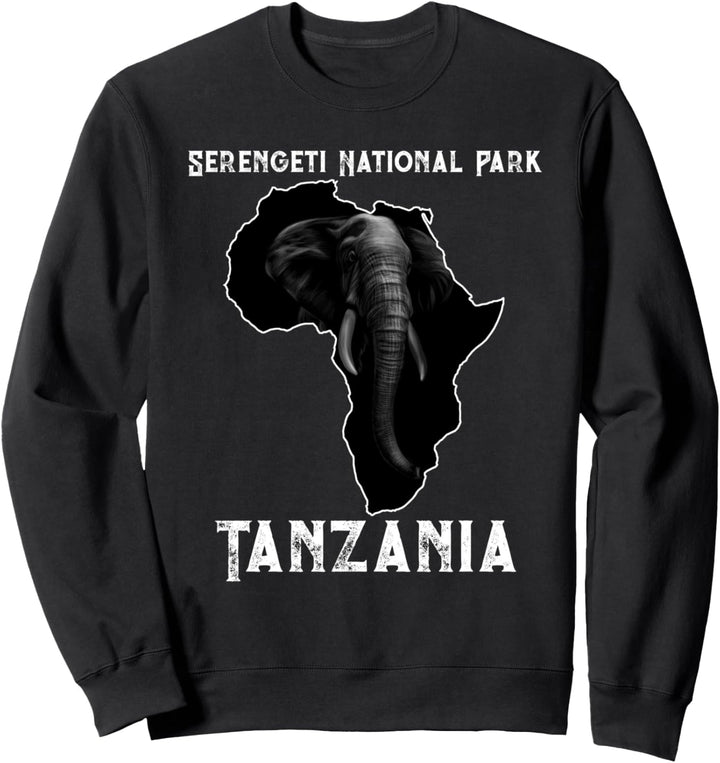Vintage Sonnenuntergang Safari Elefant Serengeti Sweatshirt