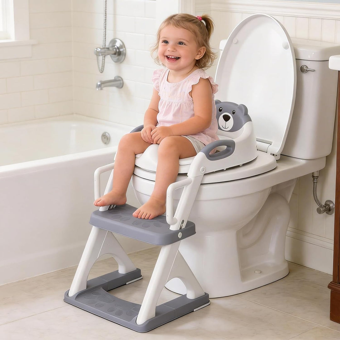 SKYROKU Toilettensitz 2 in 1 Toiletten Aufsatz für Kinder 2-7 Jahre Upgraded Stabil bis 90kg PP(BPA-