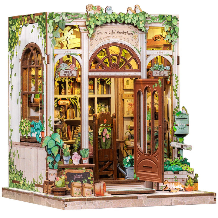 CUTEBEE Book Nook Kit – DIY Puppenhaus Häuser, Miniatur Haus Selber Bauen für Erwachsene, 3D-Holzpuz