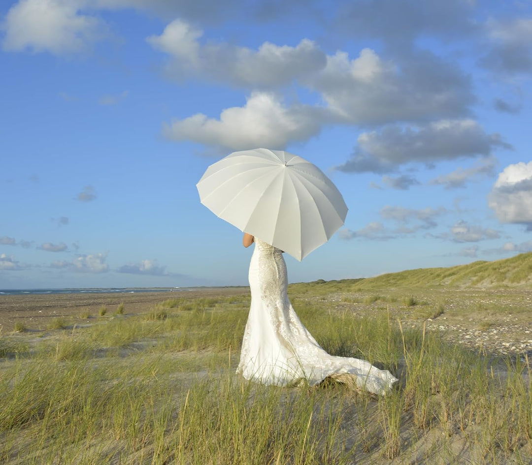 iX-brella Hochzeitsschirm Brautschirm Wedding Heart - personalisiert mit Name - Herzen - weiss oder