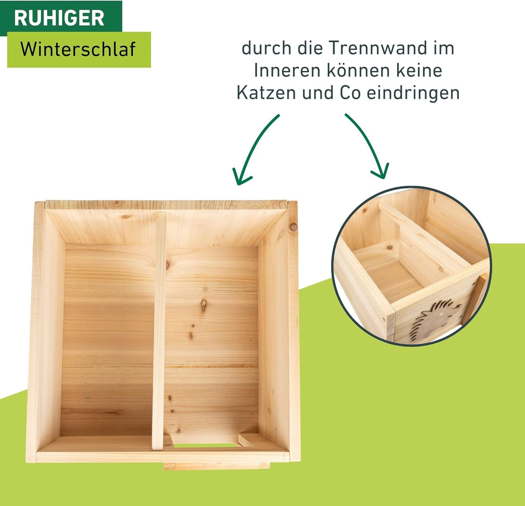 Windhager Igelhaus Bausatz aus Massivholz | Igelfutterhaus, Igelhäuschen, Igelhotel mit abnehmbarem