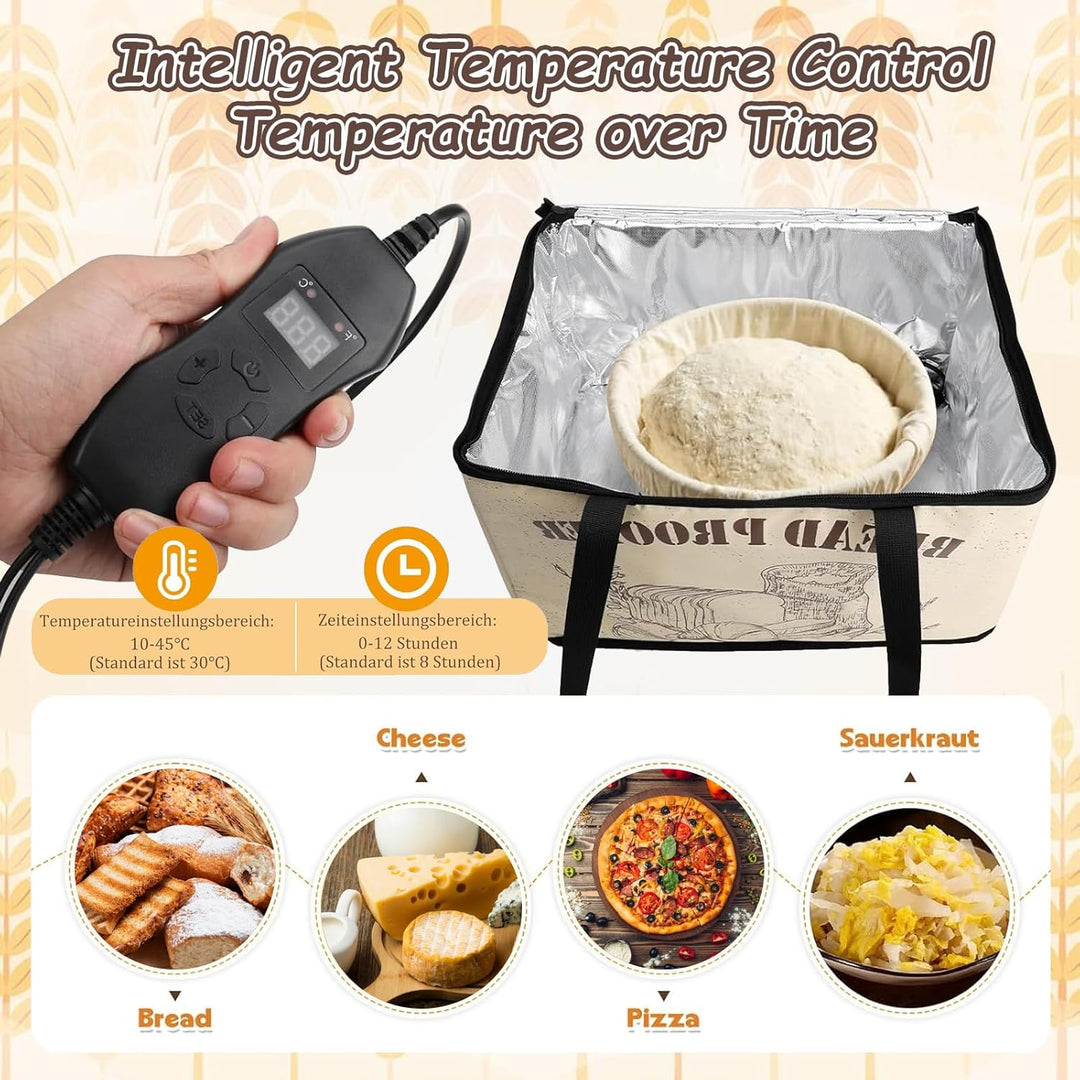 Brot Gärbox Sauerteig, 30L Faltbare Teiggärbox Einstellbare Temperatur und Timer, Heizung Bread Gärs