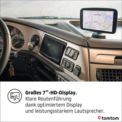 TomTom LKW Navigationsgerät GO Expert (7 Zoll HD-Bildschirm,Routen für grosse Fahrzeuge, Stauvermeid