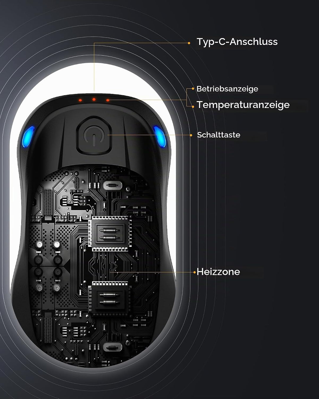 Handwärmer Elektrisch 2 Set, Taschenwärmer Wiederverwendbar AI Smart Chips 24 Stunden Heizun, Magnet