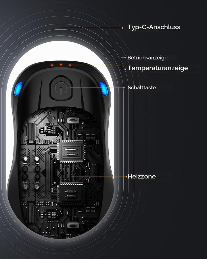 Handwärmer Elektrisch 2 Set, Taschenwärmer Wiederverwendbar AI Smart Chips 24 Stunden Heizun, Magnet