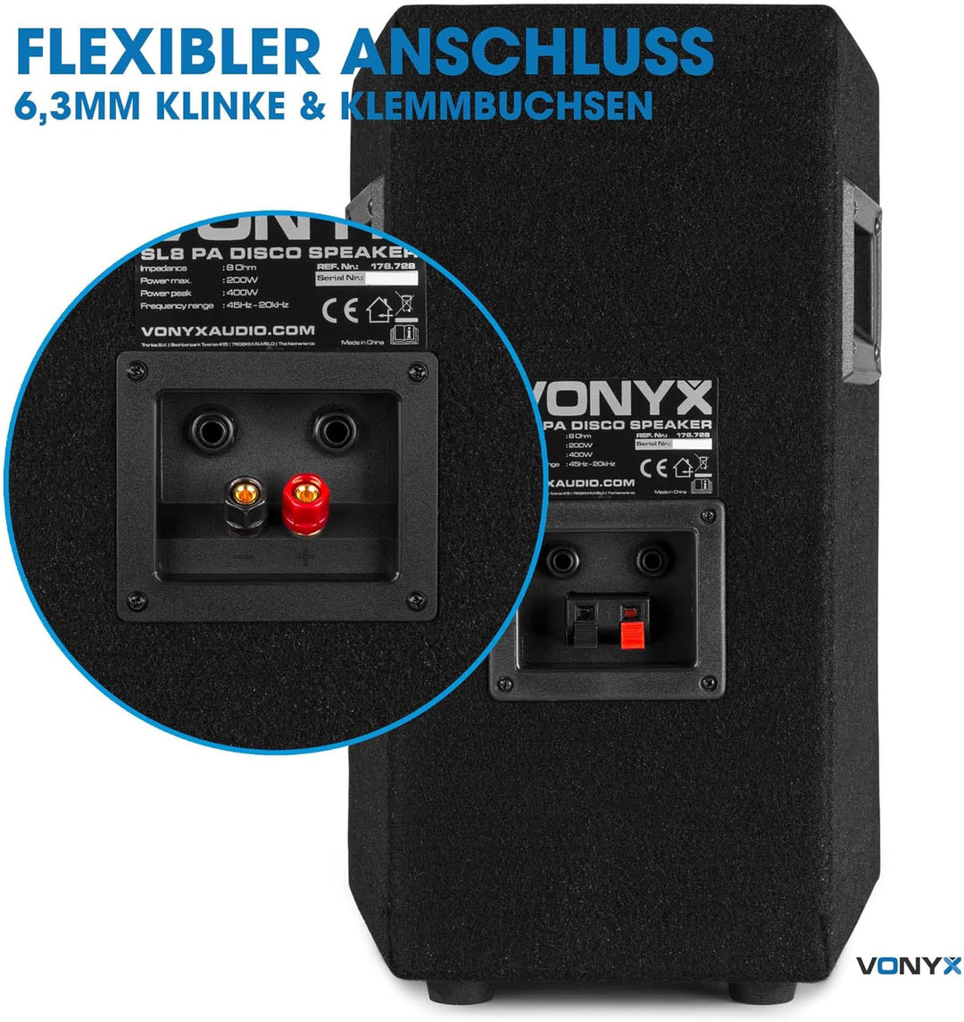 VONYX SL10 PA Lautsprecher Passiv 500 Watt Partybox, 10 Zoll Passiv, Disco, DJ Party Lautsprecher mi