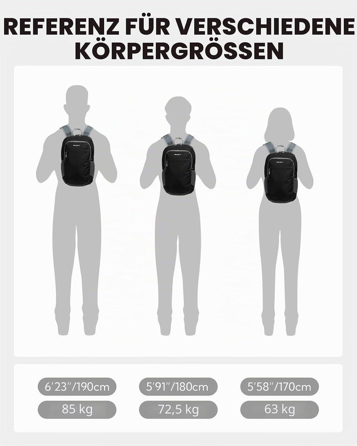 WATERFLY Faltbarer Rucksack Klein Ultraleicht: 15L Wanderrucksack Leicht Tagesrucksack Packable Dayp