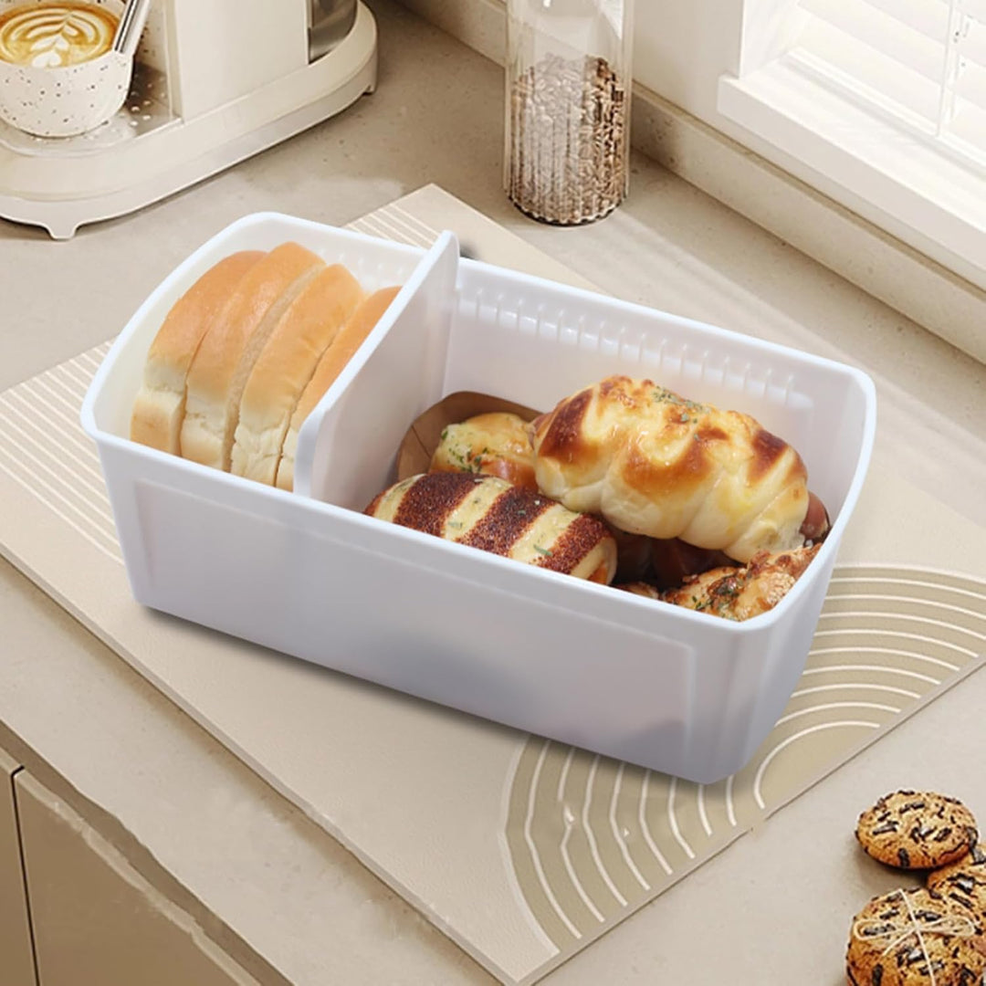NBVNBV Brotkasten, Smart Brotbox mit Trenner und Bread Deckel Schwarz, Lebensmittelecht Brot Aufbewa