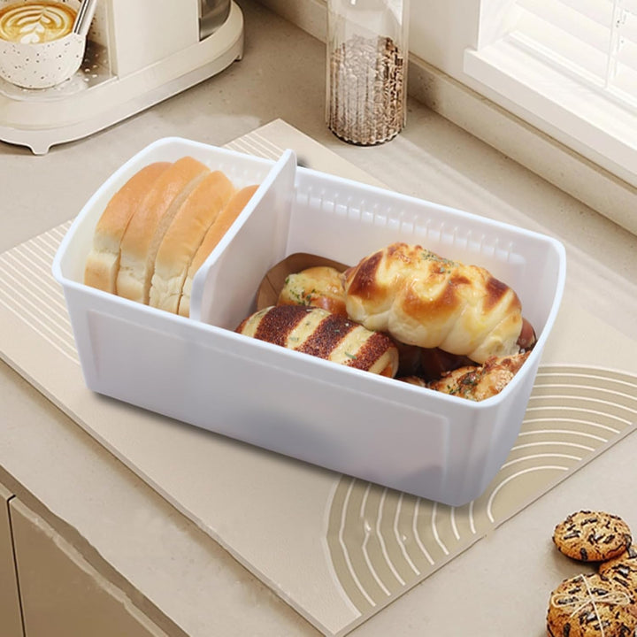 NBVNBV Brotkasten, Smart Brotbox mit Trenner und Bread Deckel Schwarz, Lebensmittelecht Brot Aufbewa
