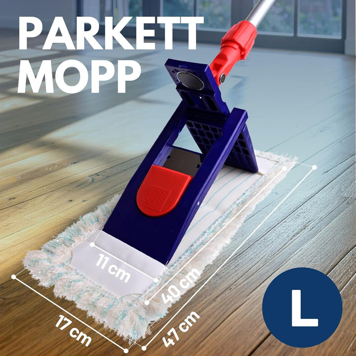 Sonty Profi Wischmopp Baumwolle geöltes Parkett 40 cm – 2 Stück Parkettmopp für Holzböden in Haushal