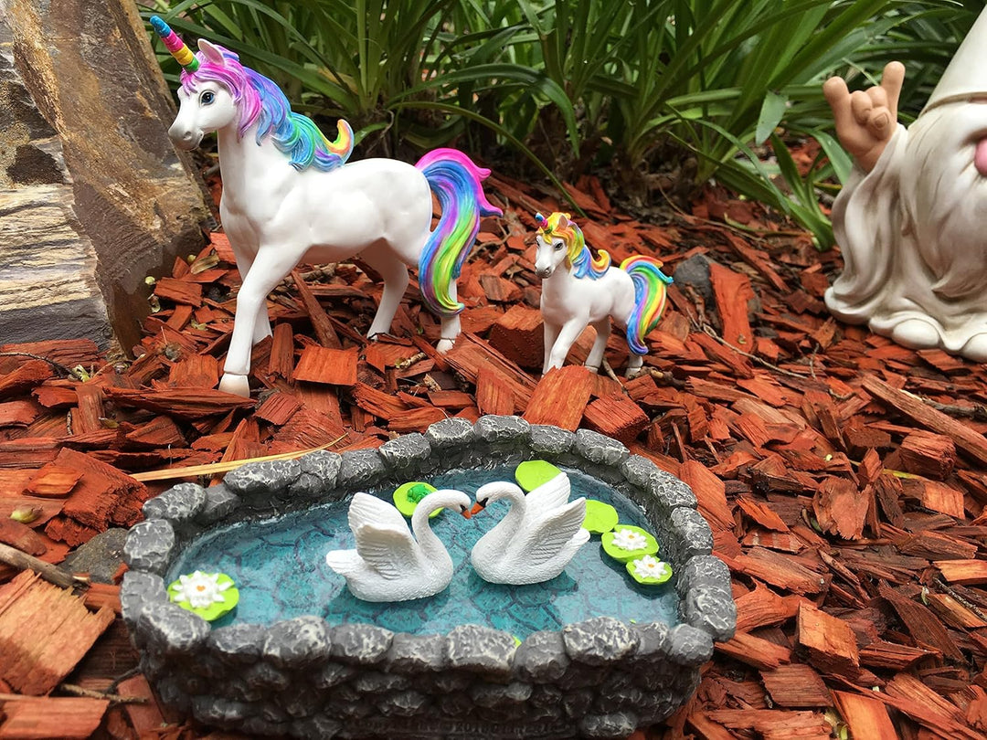 GlitZGlam Regenbogeneinhorn-Set: Mutter (Alana) und Tochter (Penelope) Einhorn Miniatureinhornfigure