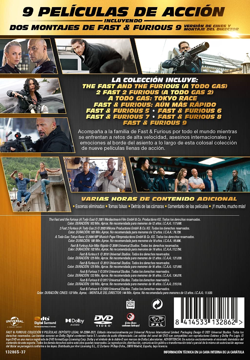 Fast & Furious Pack 1-9 - DVD