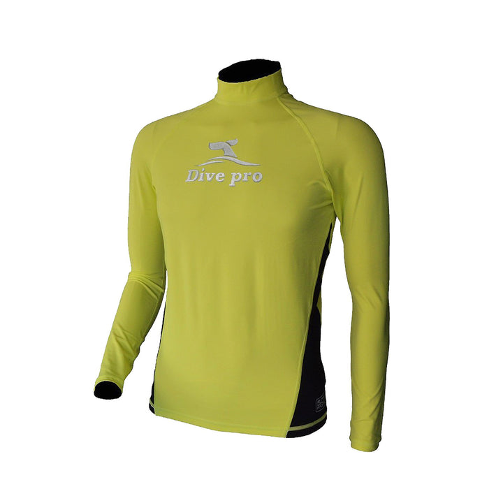 DivePro Rash Guard Lycra Shirt - UV Longsleeve Herren 3XL Gelb/Schwarz, 3XL Gelb/Schwarz