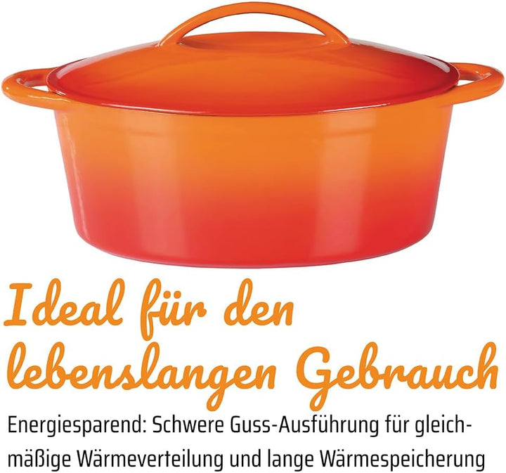 GSW hochwertiger Schmortopf mit Deckel, ideal zum Schmoren, Dünsten und Braten, auch für Induktion u