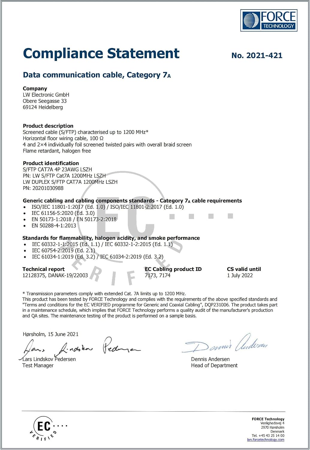 LW Electronic Verlegekabel Cat7A LAN Kabel 30m Gigabit Halogenfrei POE BauPVO Netzwerkkabel S/FTP PI
