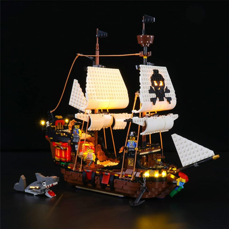 GEAMENT LED Licht-Set Kompatibel mit Lego Piratenschiff (Pirate Ship) - Beleuchtungsset für Creator