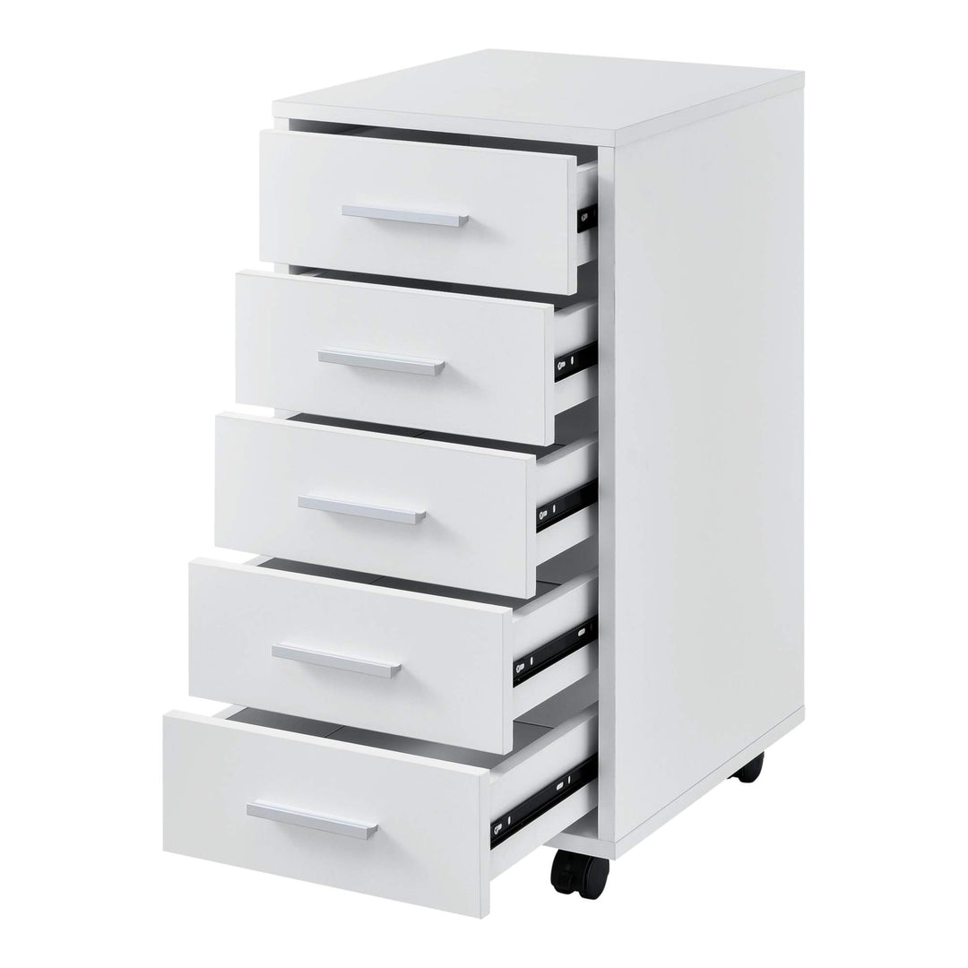 [en.casa] Rollcontainer mit 5 Schubladen Rollschrank Rollwagen 63x33x38cm Schubladencontainer Büroco