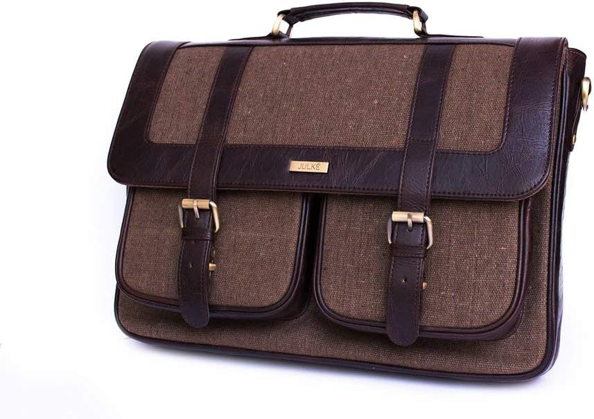 Julké Business-Tasche ´Classic Messenger Bag´ aus hochwertigem Rinderleder und Segeltuch