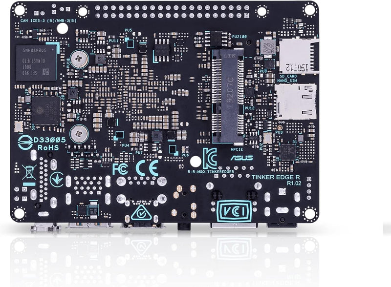 Tinker Edge R RK3399Pro Single Board Computer mit Edge TPU AI Accelerator und Dual Camera Interface