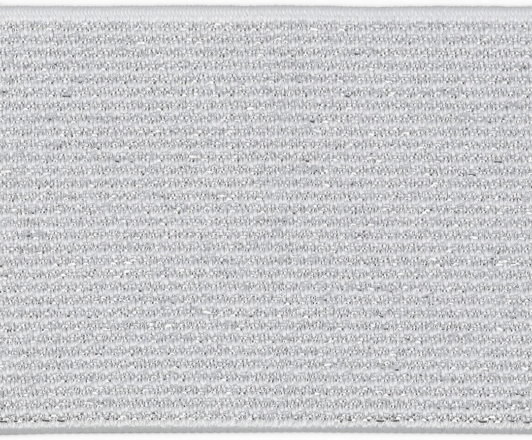 Dritz Dritz Metallic Waistb and Elastic, 1-3/4 X 2 yd, White with Silver