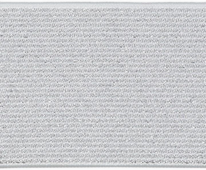 Dritz Dritz Metallic Waistb and Elastic, 1-3/4 X 2 yd, White with Silver