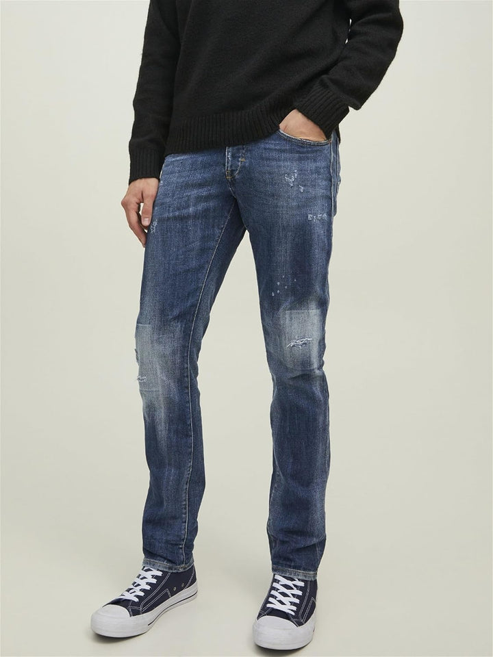 JACK & JONES Herren Jjiglenn Jjluca El 009 Sn Jeanshose, Blue Denim, 30 EU