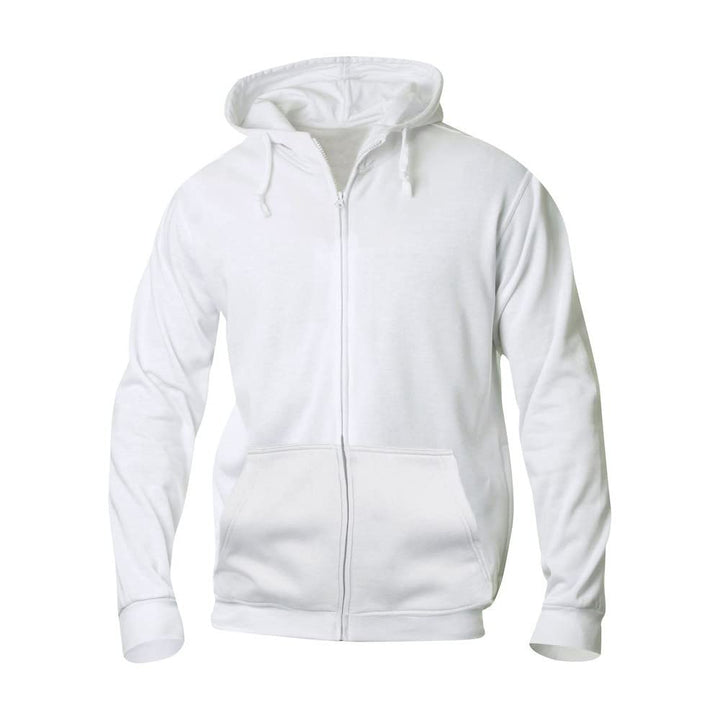 Clique Herren Basic Full Zip Hoody Kapuzenpullover, Blickdicht, Weiss