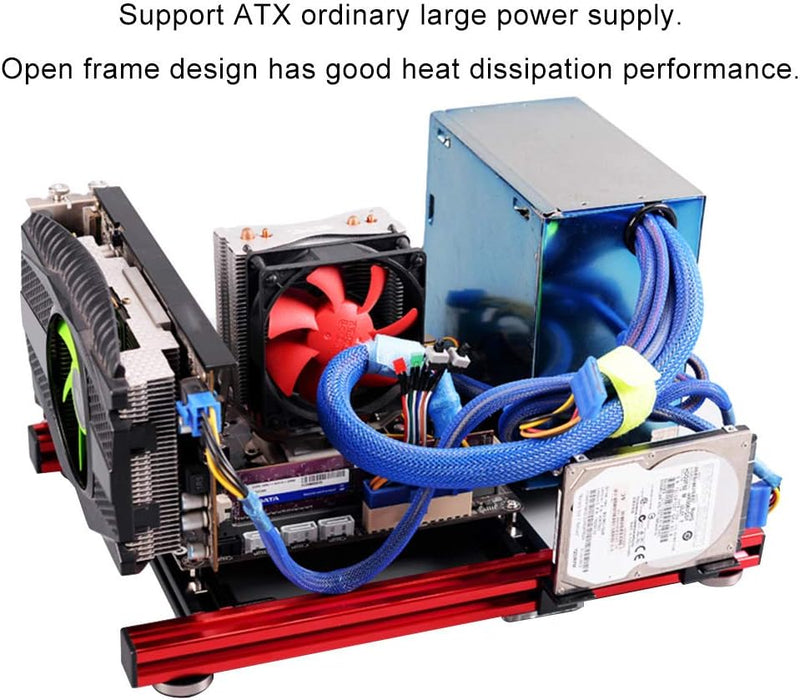 Open Air Frame Computergehäuse für ITX-Motherboard, DIY-Gehäusehalterung Horizontaler Computer Mothe