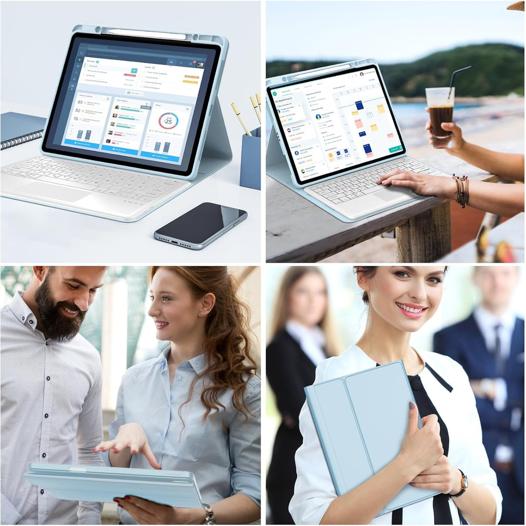IVEOPPE Tastatur für iPad pro 13" 2024 (M4) Con Touchpad, Hülle mit Magnetisch Abnehmbare Bluetooth