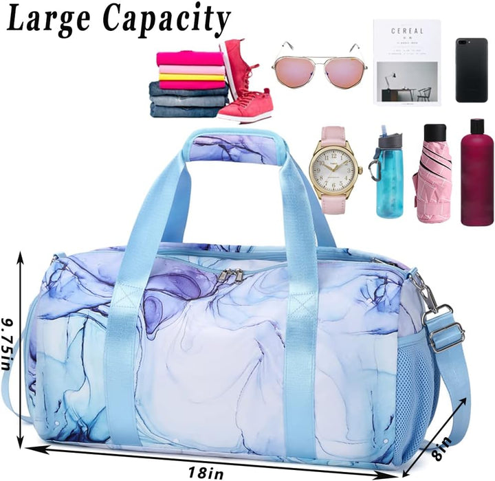Sporttasche Mädchen Reisetasche Kinder Mädchen Trainingstasche mit Schuhfach Schwimmtasche mit Nassf