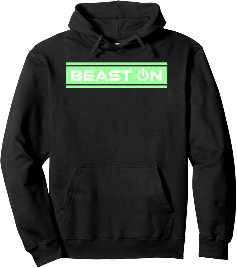 Beast ON Grün Mint Gym Fitness Workout Gym Spruch Motivation Pullover Hoodie