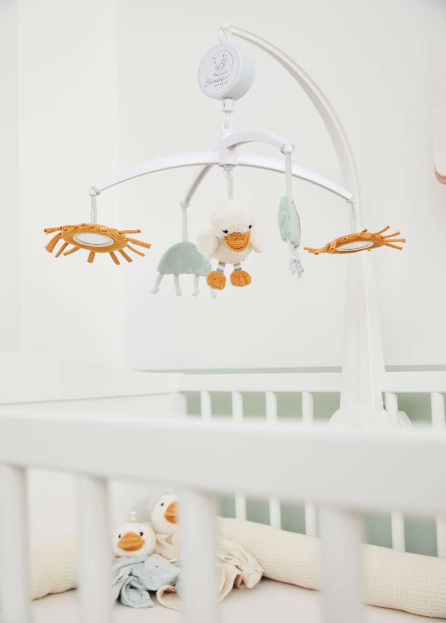 Baby Mobile Ente Edda Lou, Musikmobile für Jungen und Mädchen mit der Melodie Brahms Wiegenlied und