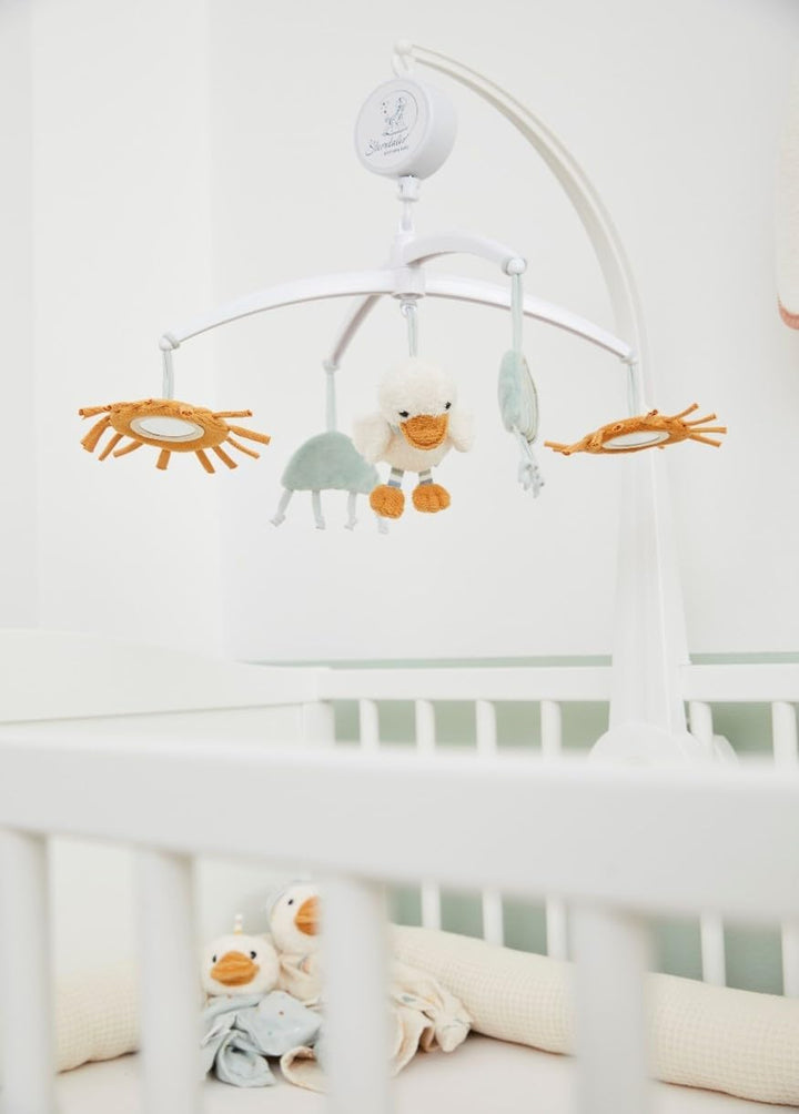 Baby Mobile Ente Edda Lou, Musikmobile für Jungen und Mädchen mit der Melodie Brahms Wiegenlied und