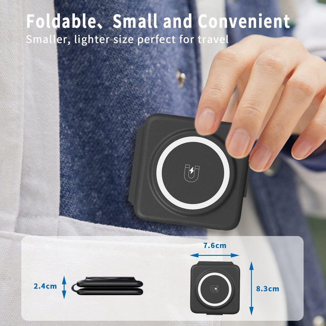 3 in 1 Faltbar Kabelloses Ladegerät,Foldable Wireless Charger iPhone Magnetic Charging Pad for iPhon