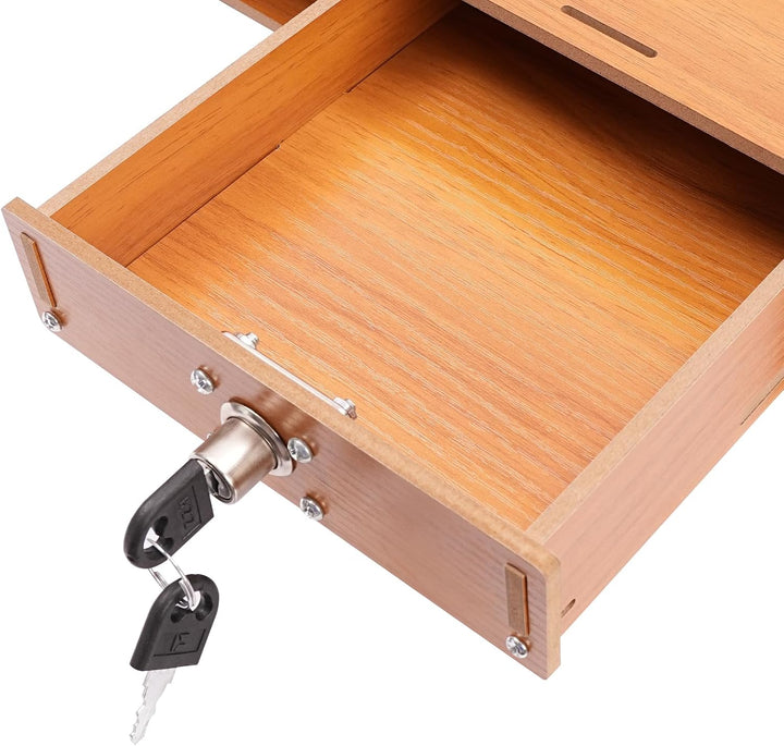 Kaichenyt Monitorständer, Bildschirm Ständer Holz Material Mit Schubladen 2 Ebenen Grosser Computer