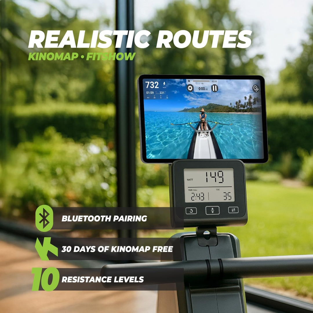 VirtuFit Row450 Rudergerät – Klappbar & Leicht – Transportrollen – Platzsparend Fitnessgerät für Zuh