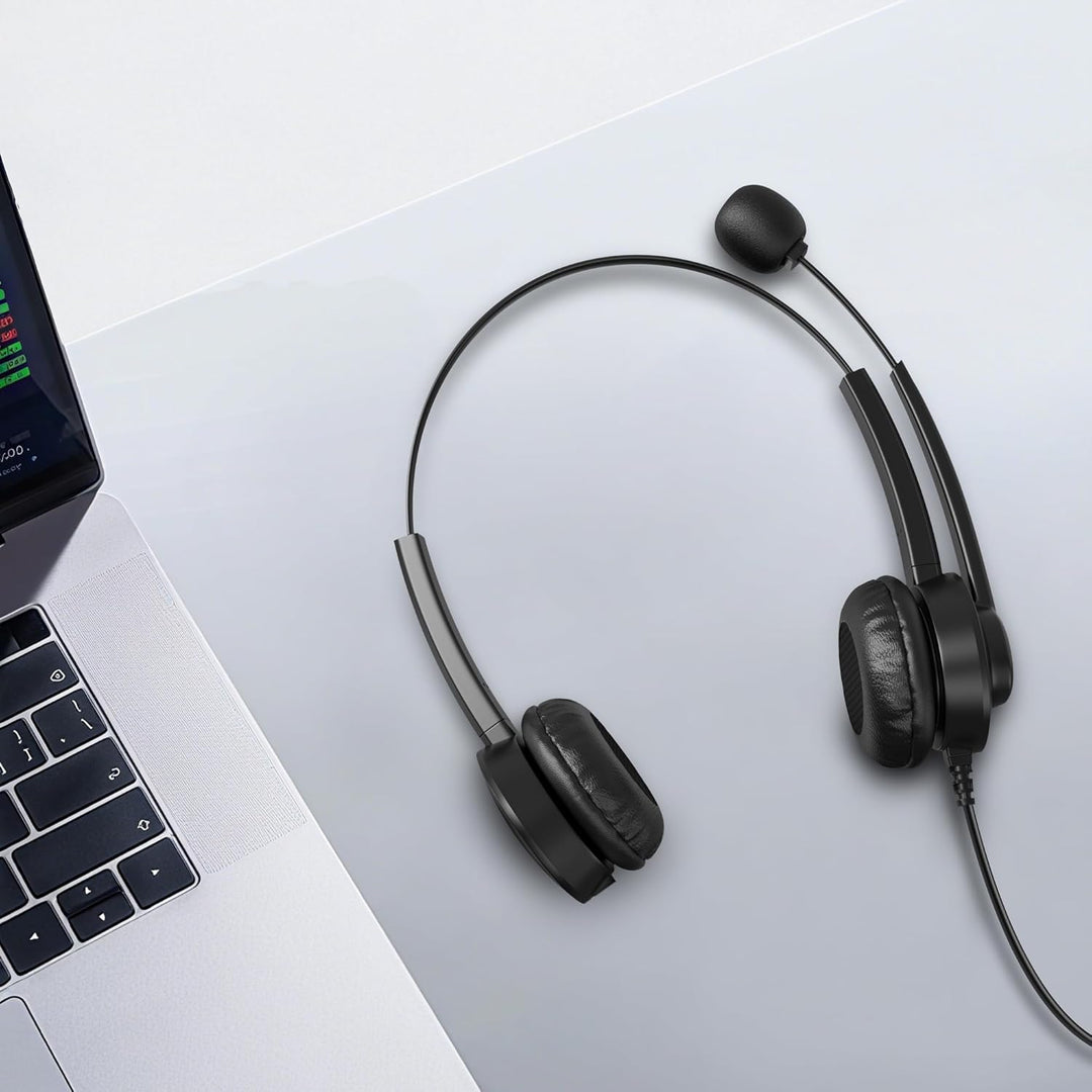 Wantek USB Headset mit Mikrofon für PC Laptop Büro, USB Stecker Typ-C Adapter Für Call Center Online