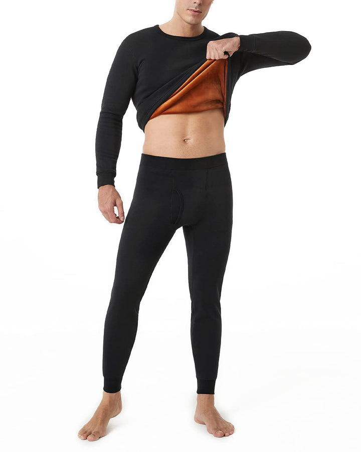 LAPASA Herren Extra warmes Dickes Thermounterwäsche Set, Samtfutter Funktionsunterwäsche, Thermoober