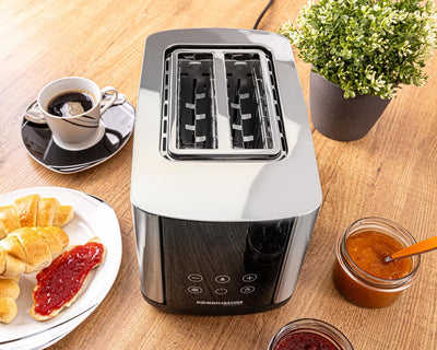 ROMMELSBACHER TOASTER TO 850, 2 breite Schlitze für Brote bis XL Toast, automatische Brotscheibenzen