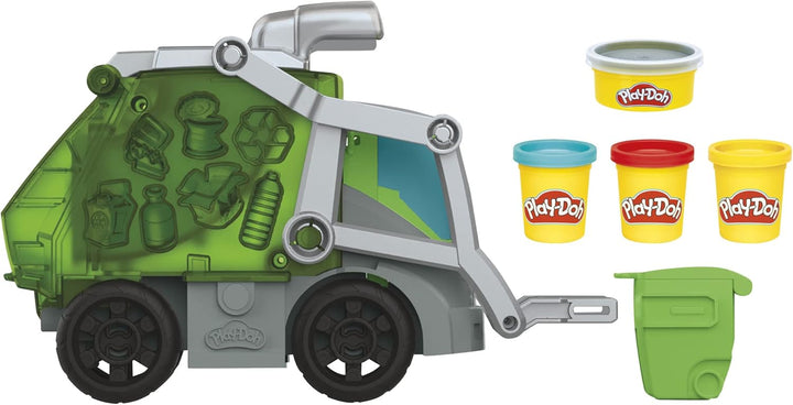 Play-Doh Wheels 2-in-1 Müllabfuhr mit Müllknete und 3 Dosen, Multi