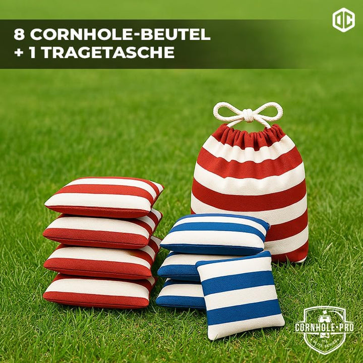 Offizielles Cornhole Spiel – 90×60 cm – 8 Säckchen – Robustes Wurfspie