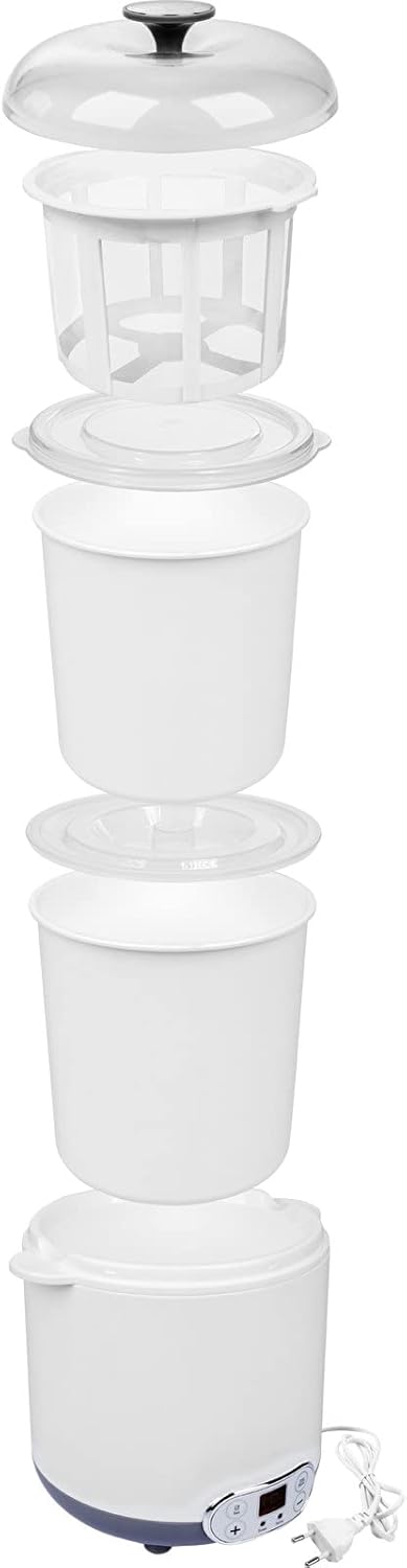 Browin 801013 Multifunktionales Gerät Käse und Joghurt mit 1,5 L Thermostat, weiss, grau,