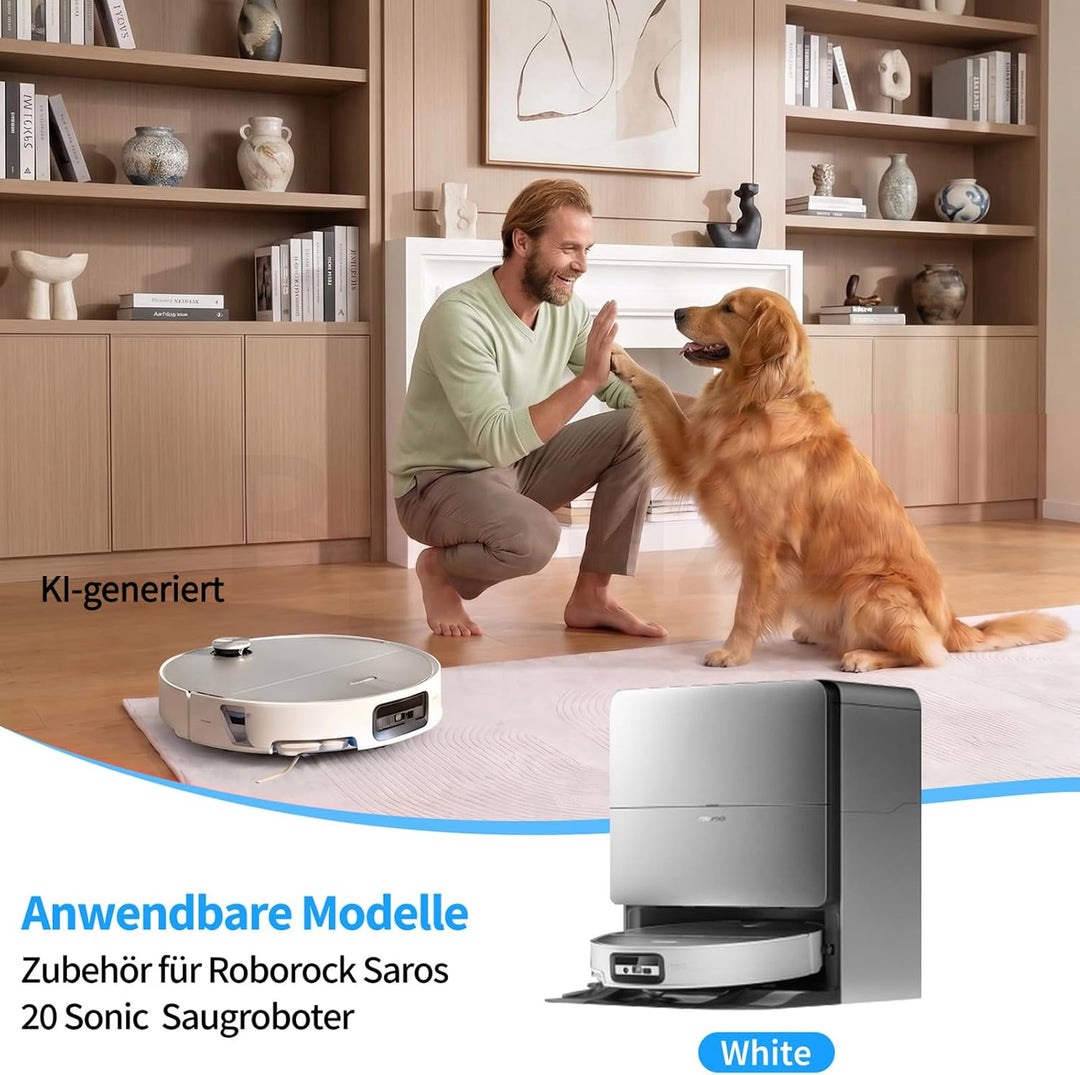 32 Stück Zubehör für Roborock Saros 20 Sonic Saugroboter | 4 Hauptbürste, 4 Wischpads, 4 Filter, 6 S
