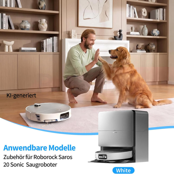32 Stück Zubehör für Roborock Saros 20 Sonic Saugroboter | 4 Hauptbürste, 4 Wischpads, 4 Filter, 6 S